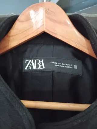 Abrigo Zara Negro Mujer