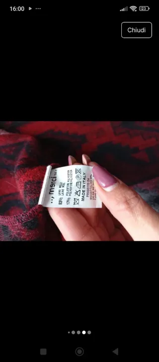 Sciarpa con cappuccio in lana Made in Italy