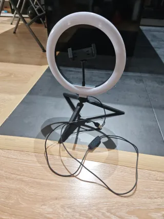 Aro de luz LED con trípode y soporte móvil