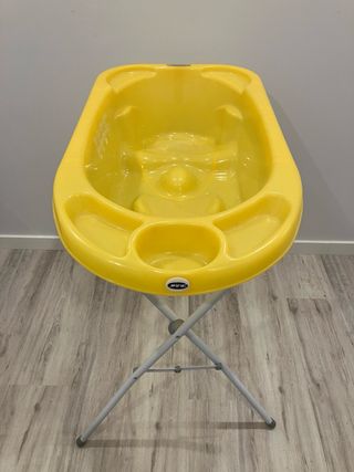 Bañera infantil Jané amarilla con soporte