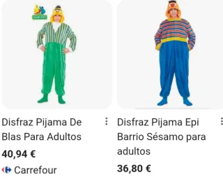 Disfraz Epi y Blas adulto One size. A estrenar