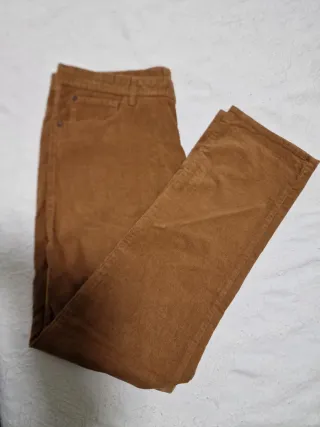 Pantalones Cortefiel Pana Slim Talla 38 Marrón