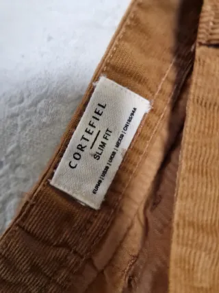 Pantalones Cortefiel Pana Slim Talla 38 Marrón
