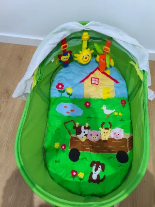 Cuna de playa plegable con protección UV