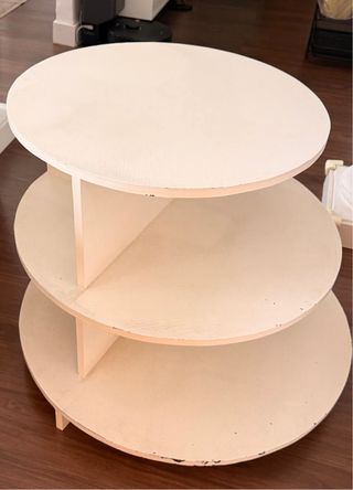 Mesa estantería redonda 3 niveles