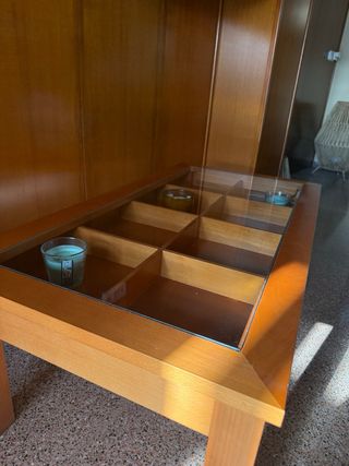 Mesa de centro madera y cristal