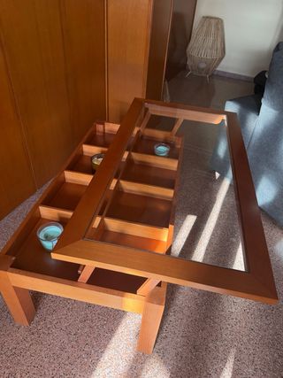 Mesa de centro madera y cristal