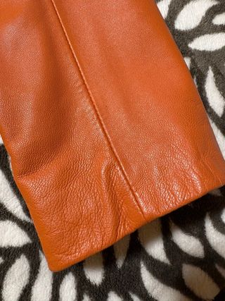 Chaqueta Biker Piel Naranja