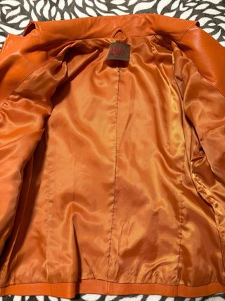 Chaqueta Biker Piel Naranja
