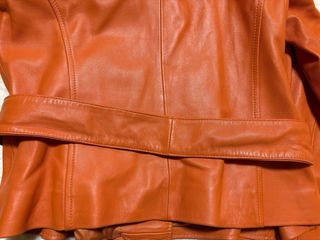 Chaqueta Biker Piel Naranja