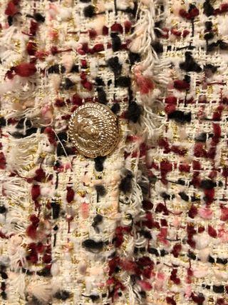 Giacca tweed multicolor con bottoni dorati