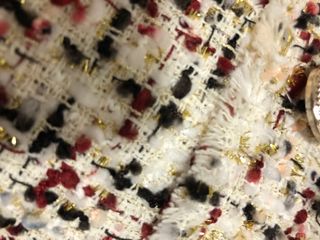 Giacca tweed multicolor con bottoni dorati