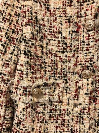Giacca tweed multicolor con bottoni dorati