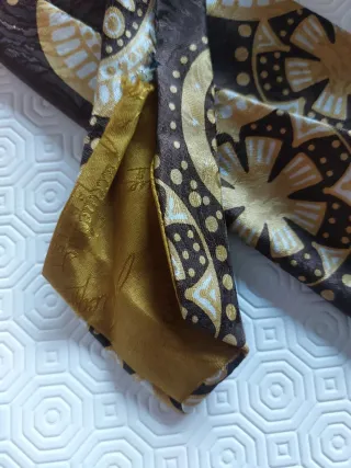 Cravatta vintage marrone e oro anni 70