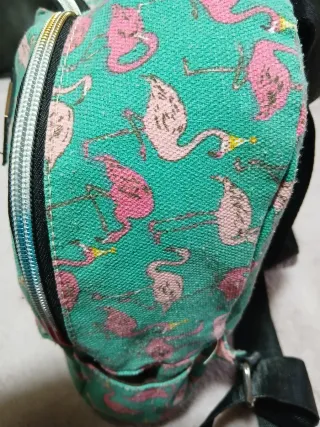 Mochila juvenil pequeña flamencos