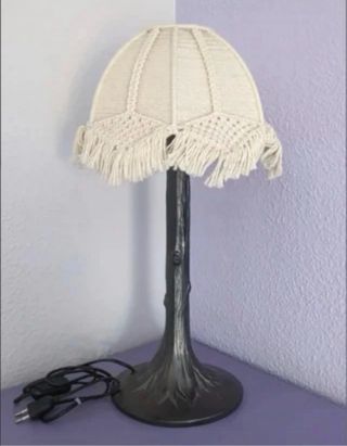 Lámpara de pie macramé beige