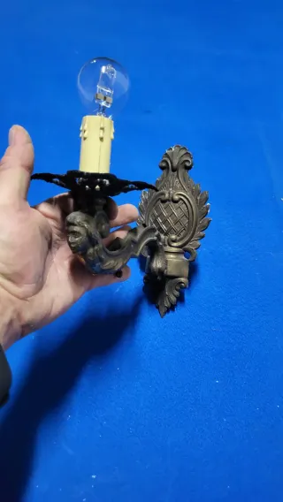 Lampada Applique Antica bronzo Primi '900