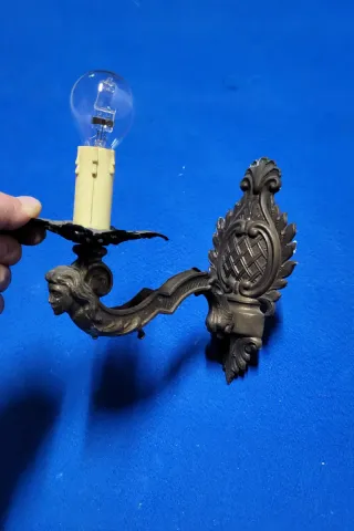 Lampada Applique Antica bronzo Primi '900