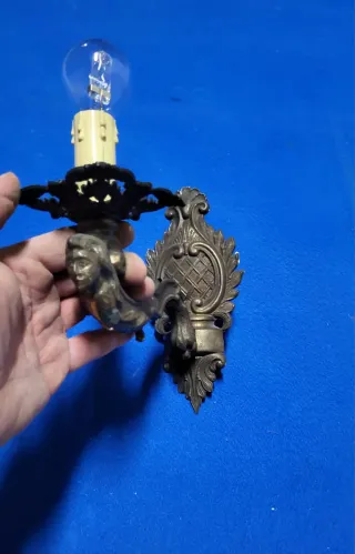 Lampada Applique Antica bronzo Primi '900