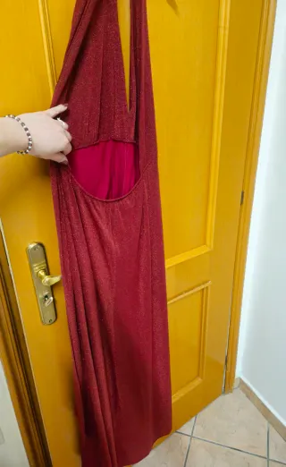 Vestito lungo donna rosso scintillante
