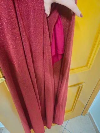 Vestito lungo donna rosso scintillante