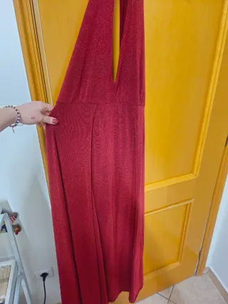 Vestito lungo donna rosso scintillante