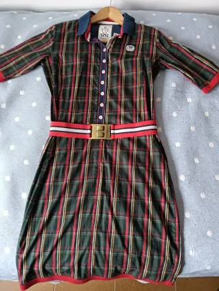 Vestido cuadros verde y rojo kilarny