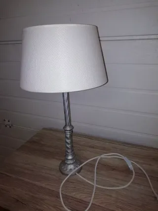 Juego 2 Lámparas Mesa Noche Plateadas