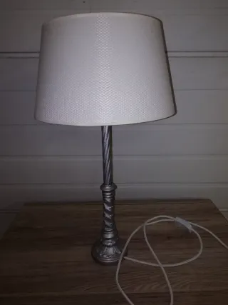 Juego 2 Lámparas Mesa Noche Plateadas