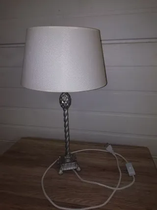 Juego 2 Lámparas Mesa Noche Plateadas