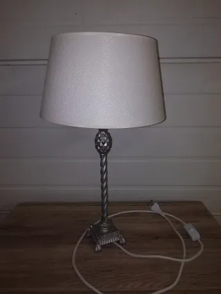 Juego 2 Lámparas Mesa Noche Plateadas