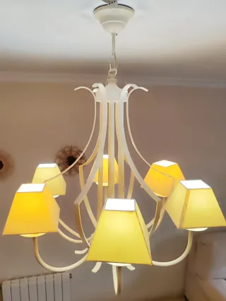 Lámpara de forja color blanco roto