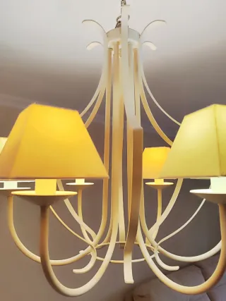 Lámpara de forja color blanco roto