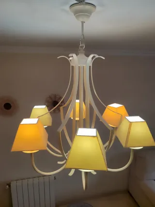 Lámpara de forja color blanco roto