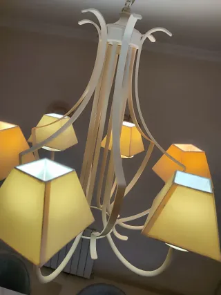 Lámpara de forja color blanco roto