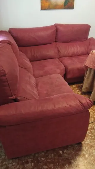 Sofá reclinable y extraíble de piel
