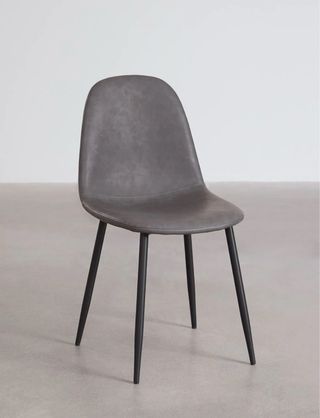 Pack 4 Sillas Antracita Piel Sintética