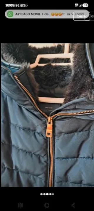 Plumífero negro cuello pelo suave