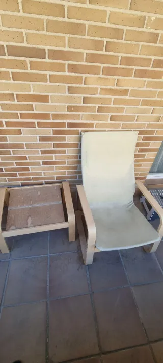 Sillón moderno tela y madera