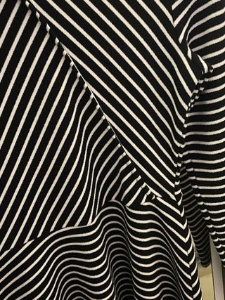 Vestido S Rayas Blanco y Negro