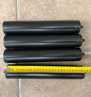 4 Patas Redondas para Bases Tapizadas Negras