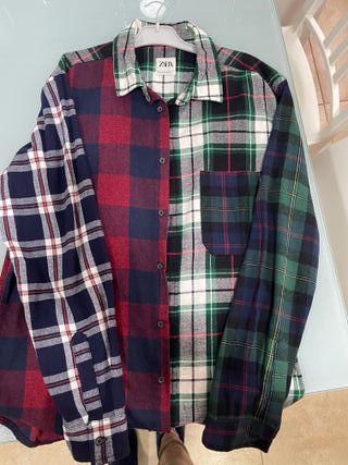 Camisa Zara cuadros multicolor