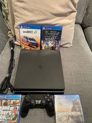 PS4 (PlayStation 4) + 5 Juegos Mando defectuoso