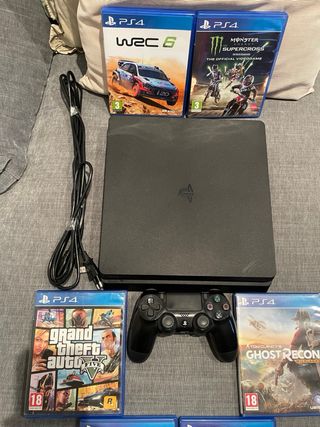 PS4 (PlayStation 4) + 5 Juegos Mando defectuoso