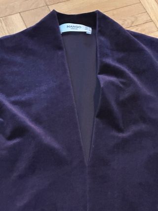 Vestido Morado Mango Terciopelo Talla S