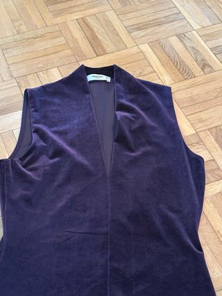 Vestido Morado Mango Terciopelo Talla S