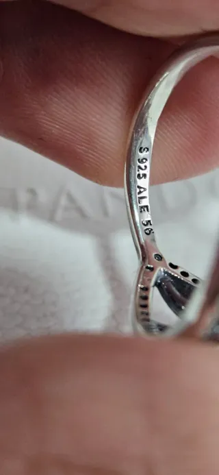 Anillo Pandora Plata Hoja brillante.  Talla 56