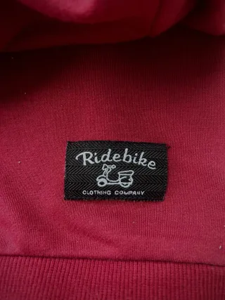 Sudadera Ridebike hombre roja con estampado