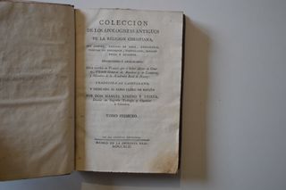 LIBRO COLECCIÓN DE LOS APOLOGISTAS ANTIGUOS 1792