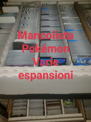 Mancolista carte Pokemon vari set più info in foto